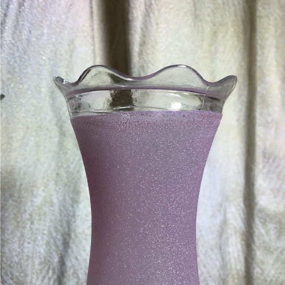 Rare atomic gold stars pink sugar glass vase pair with flared scalloped tops - Picture 7 of 13